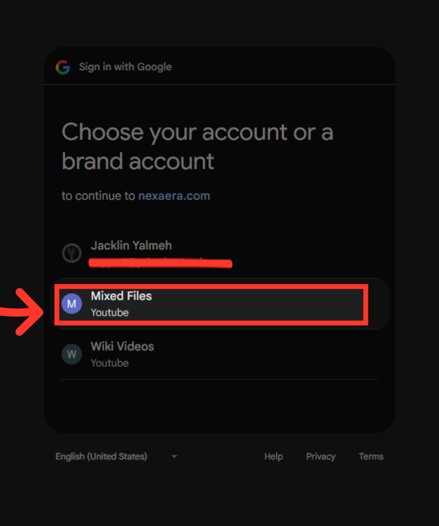 Choose YouTube Service