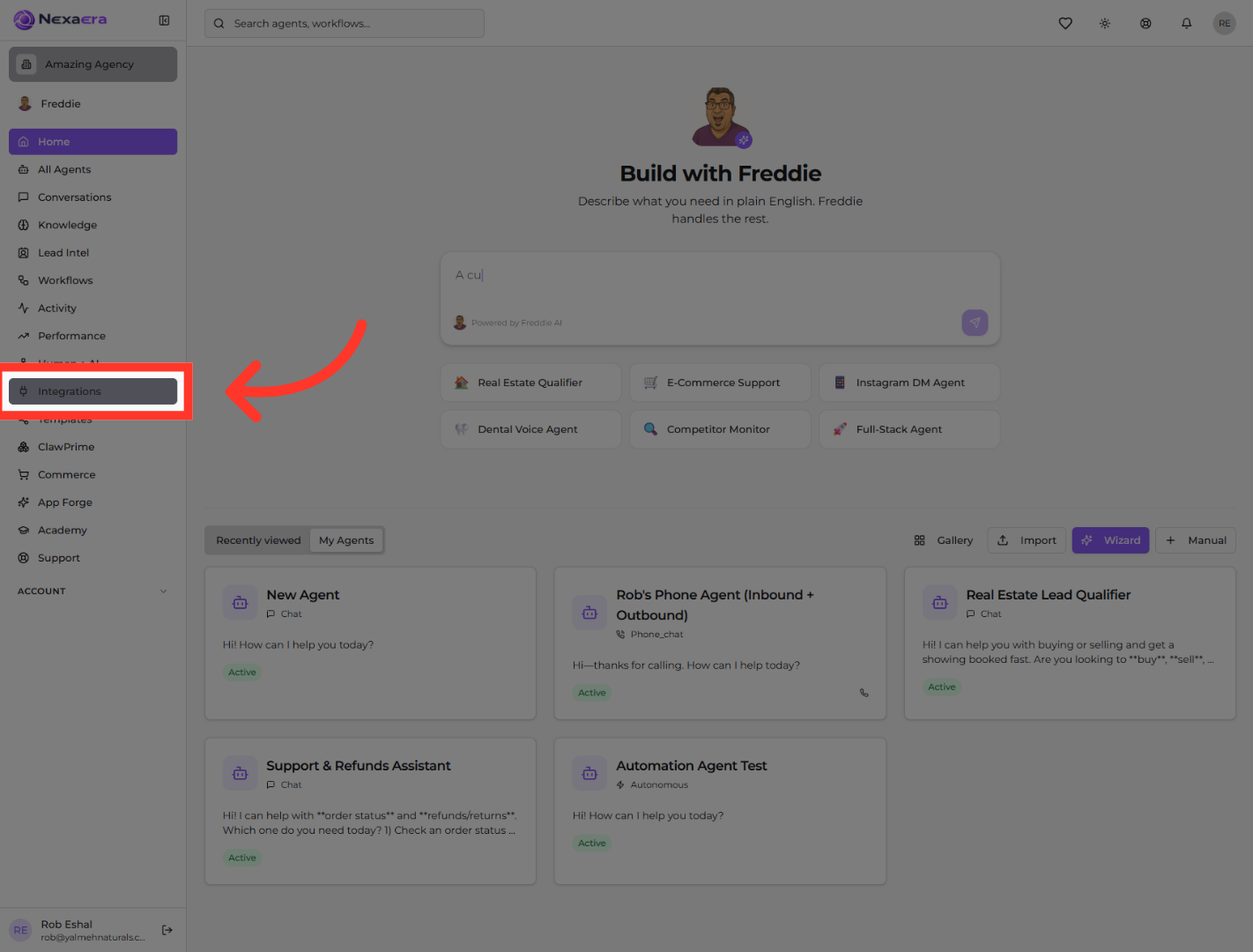 Access Integrations Section