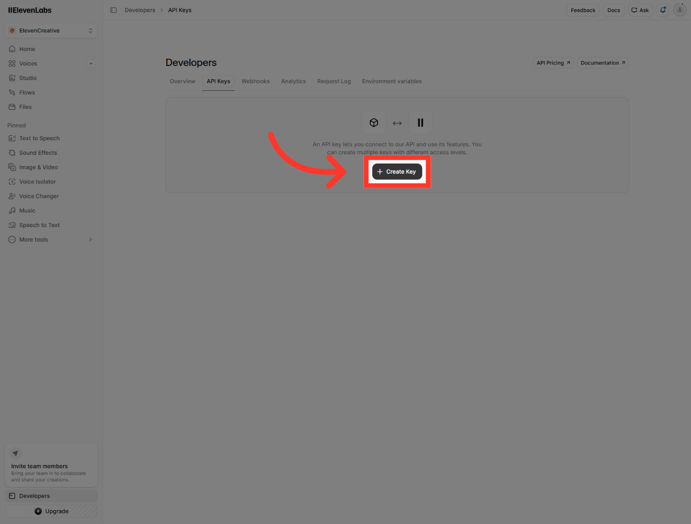 Create New API Key
