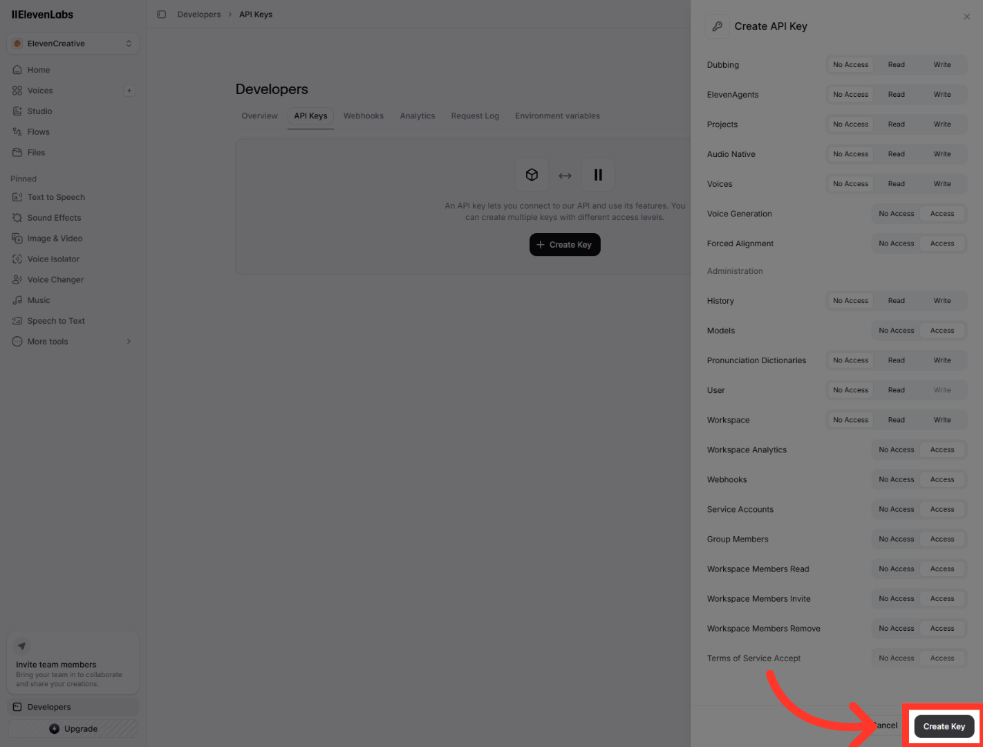 Create Another API Key