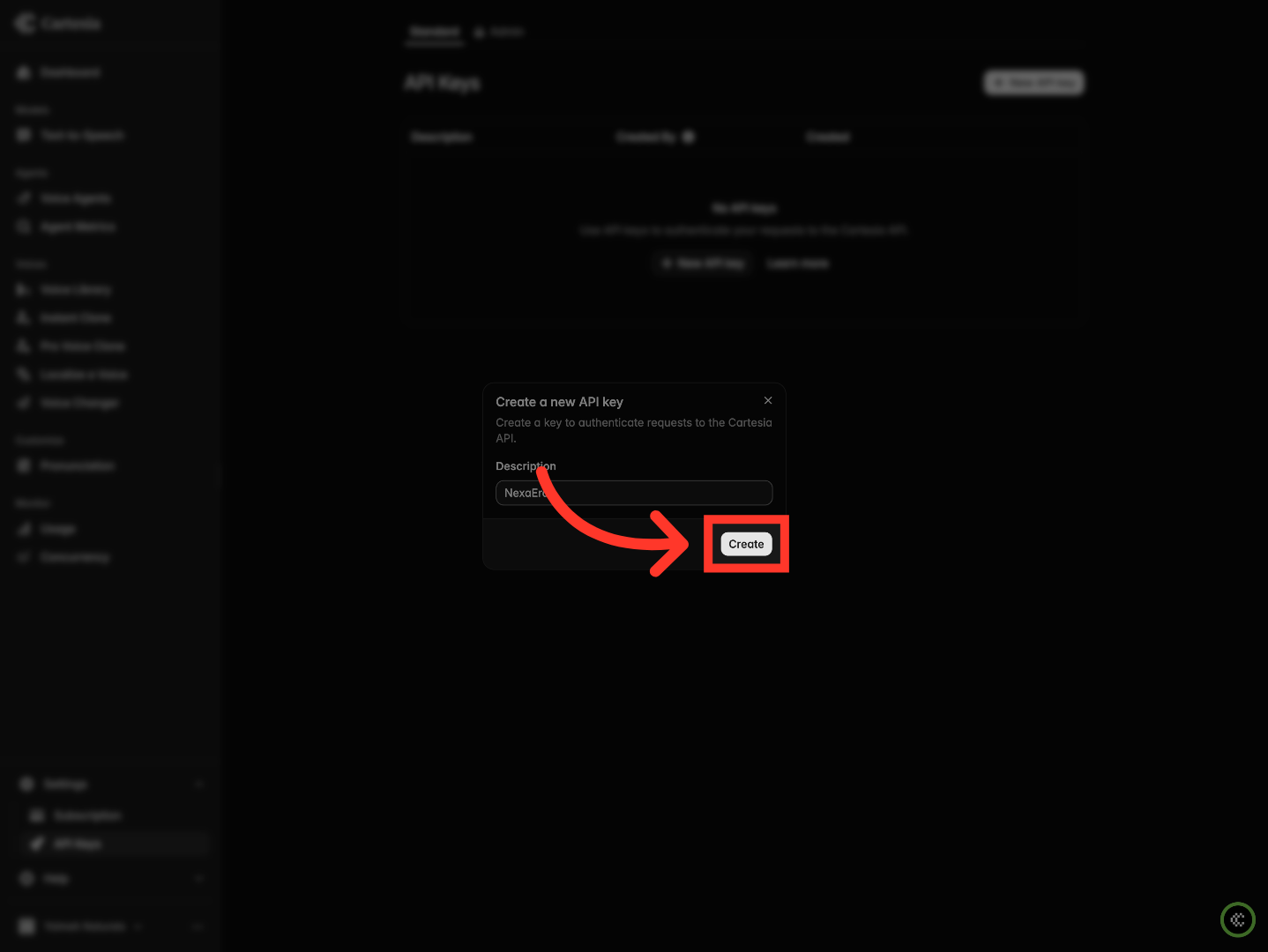 Create API Key