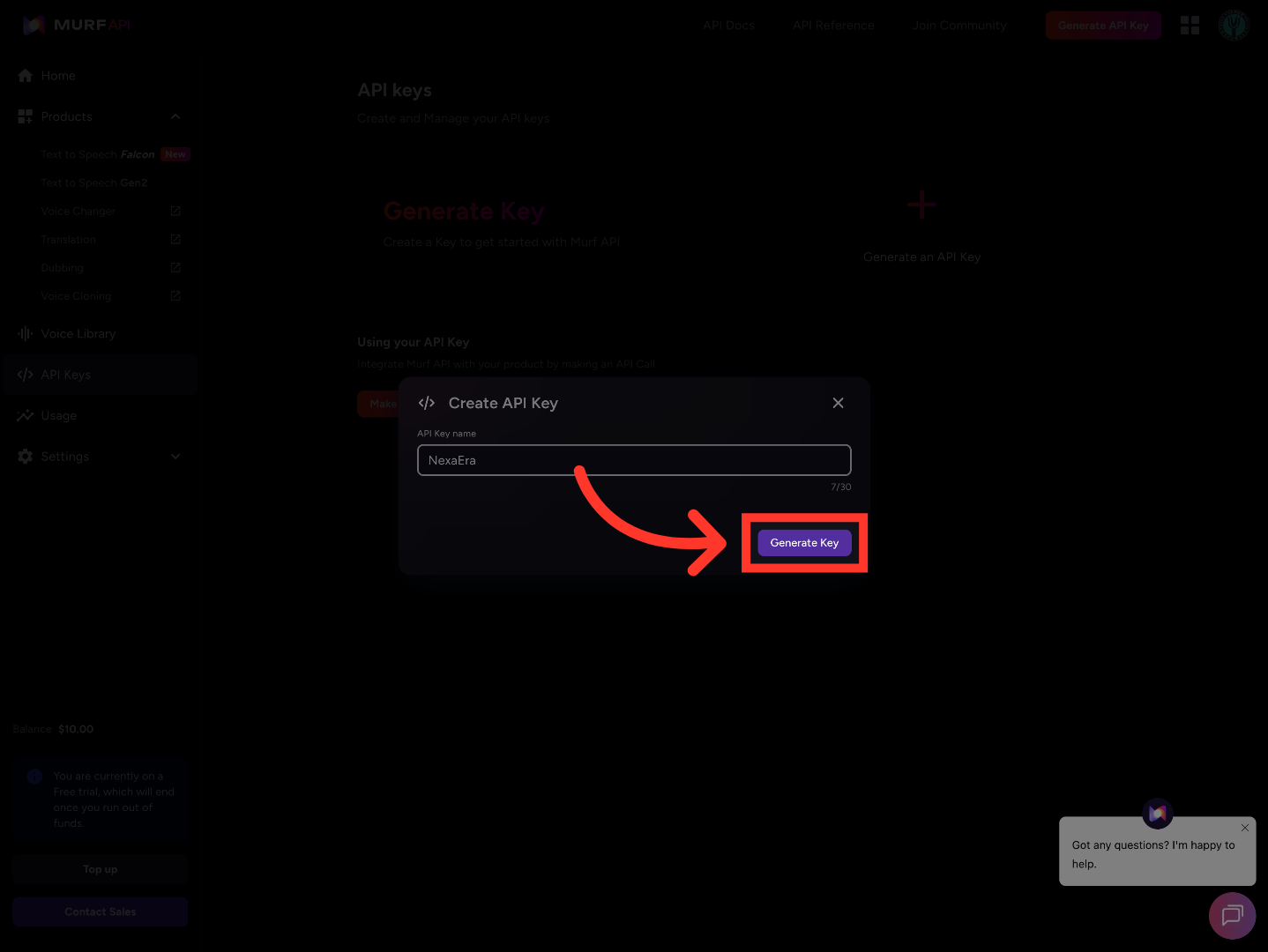 Generate API Key