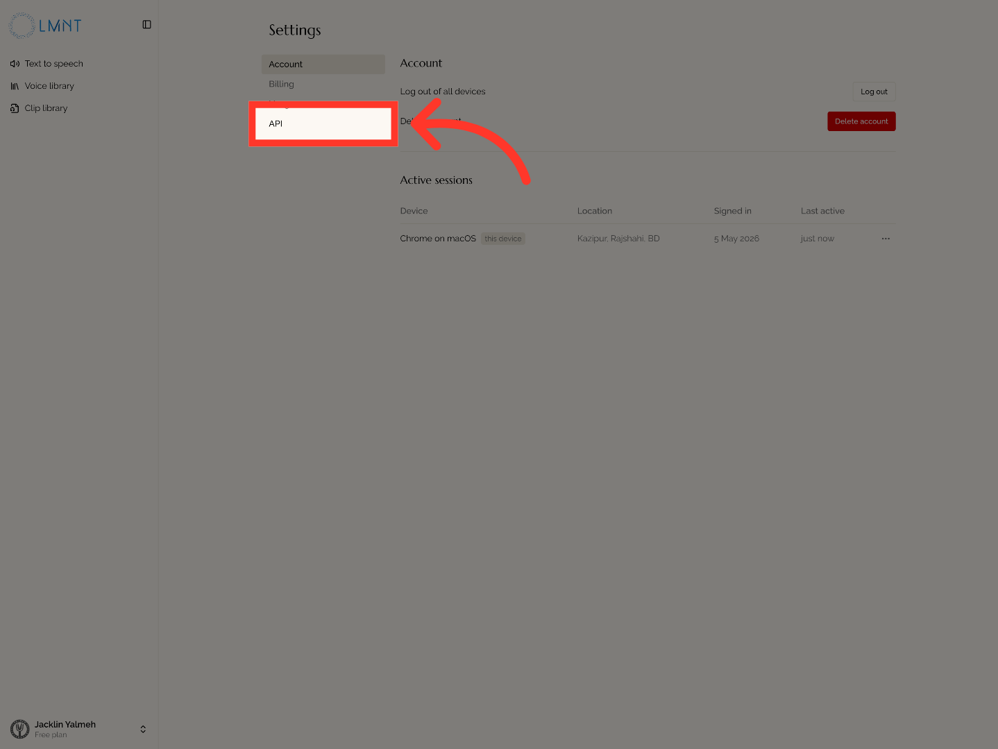 Access API Settings