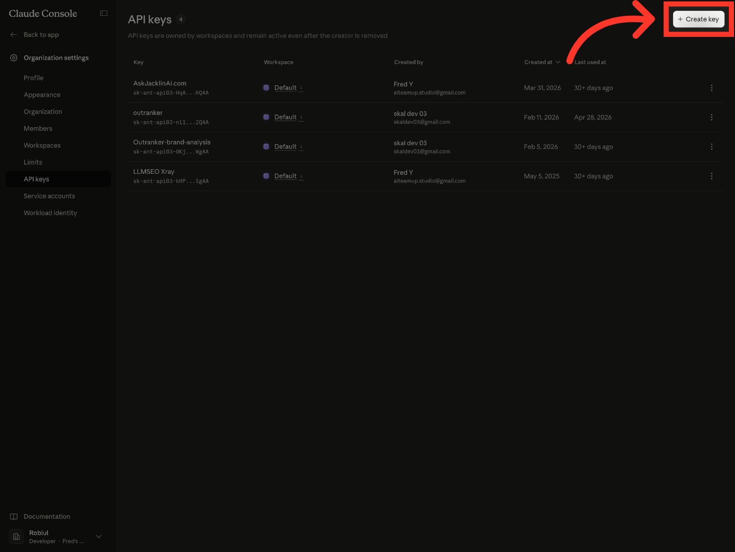 Create New API Key