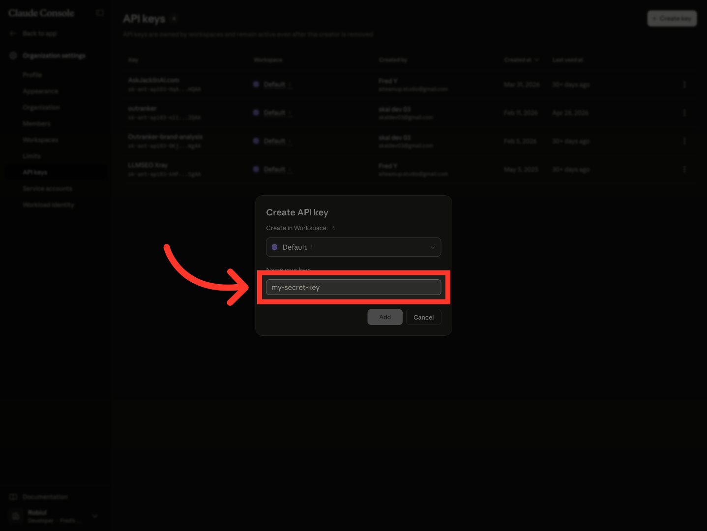 Name Your API Key