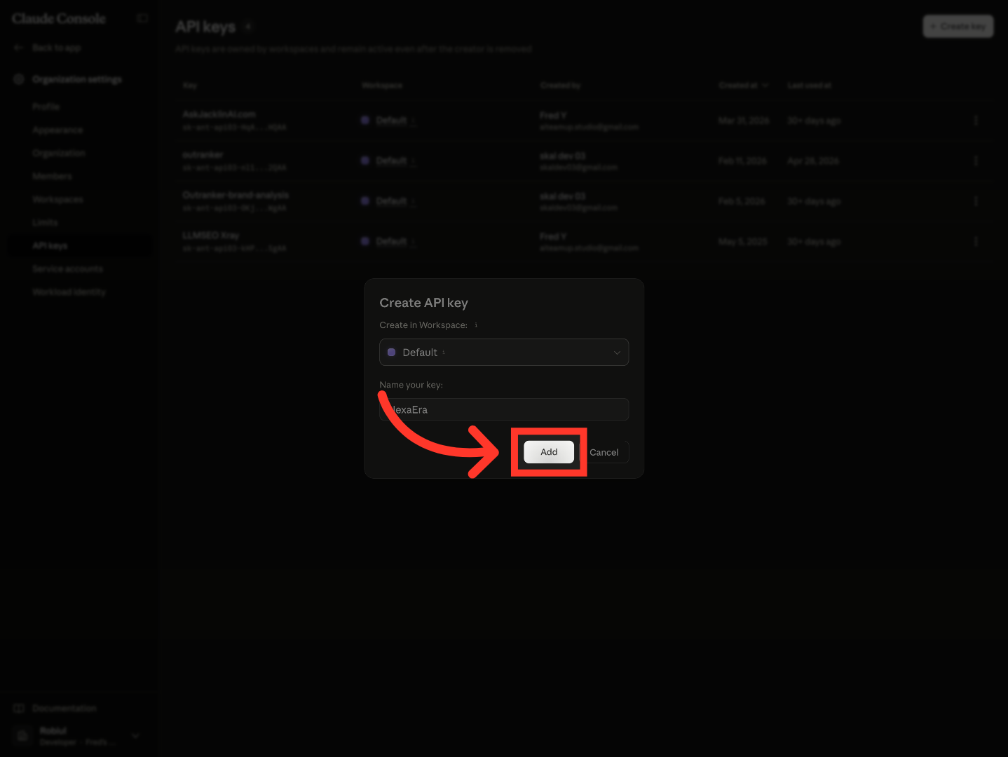 Add API Key