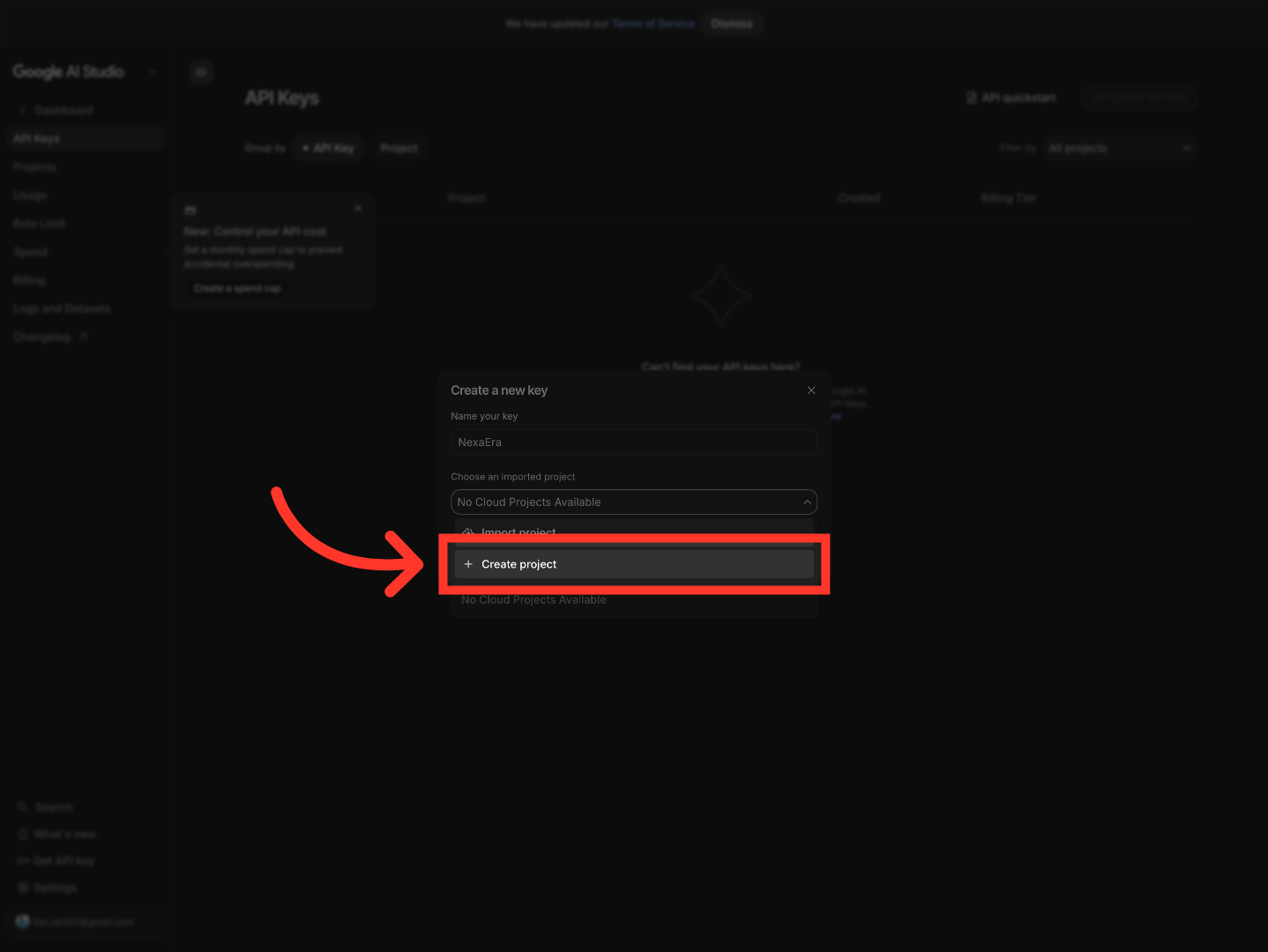 Create New Cloud Project