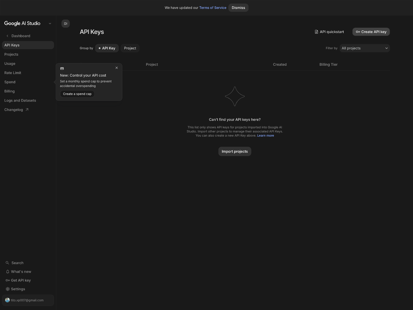 Switch to Google AI Studio