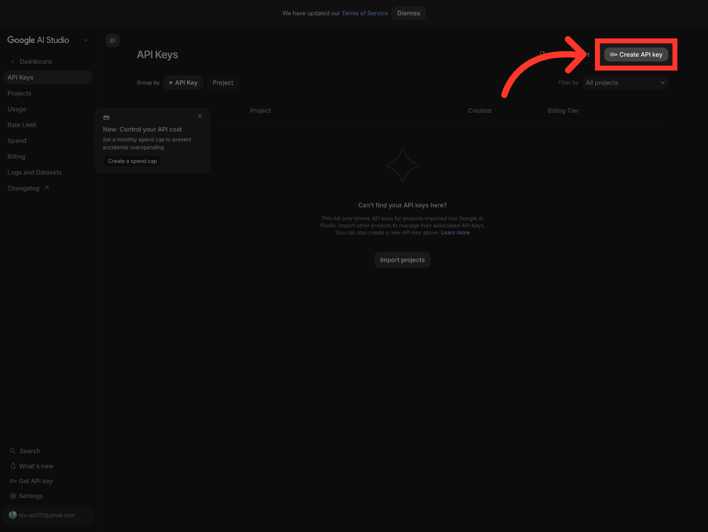 Create New API Key