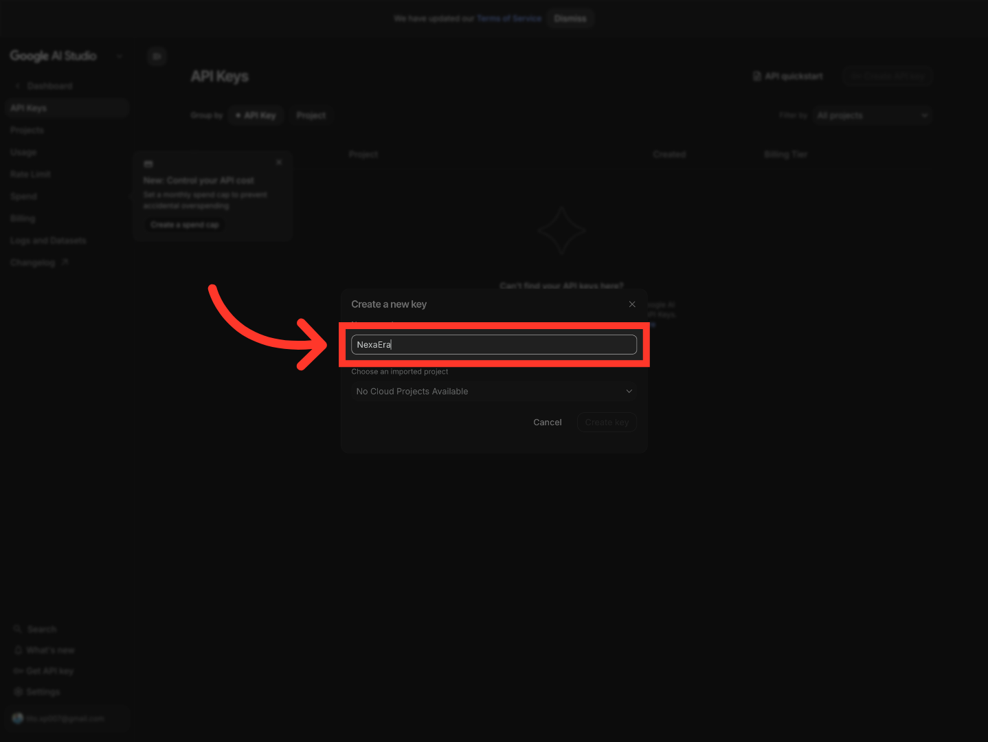 Enter API Key Name