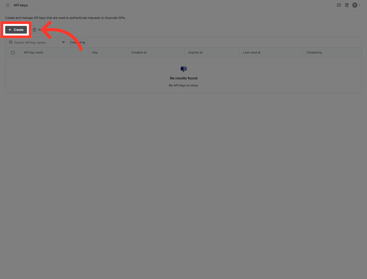 Initiate API Key Creation