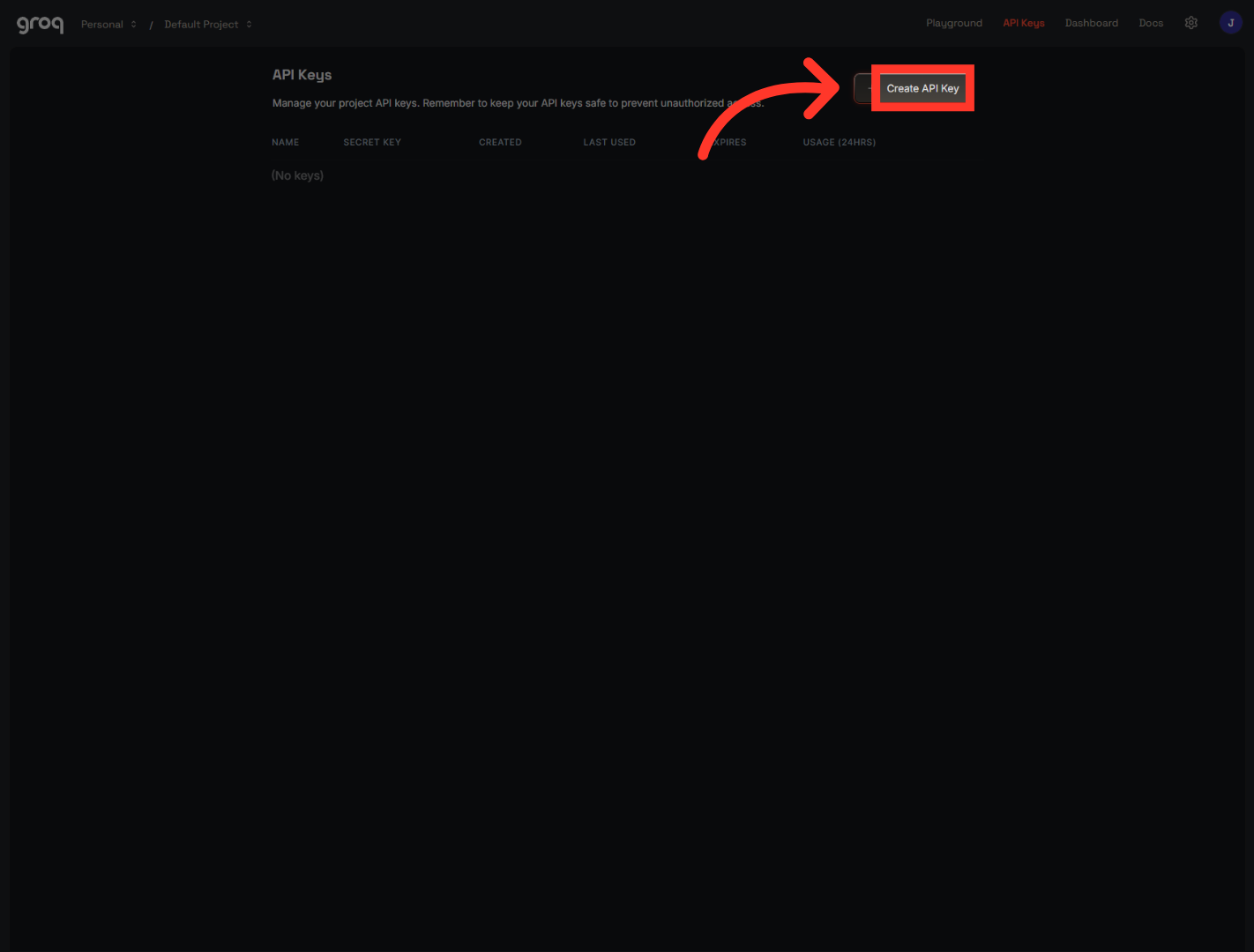 Initiate API Key Creation