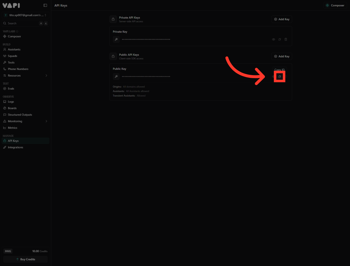Confirm API Key Setup
