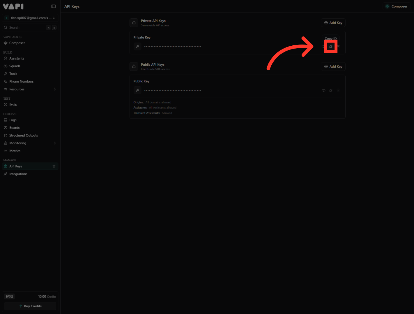 Initiate API Key Creation