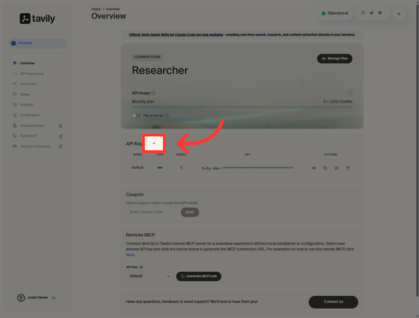 Access API Key Settings