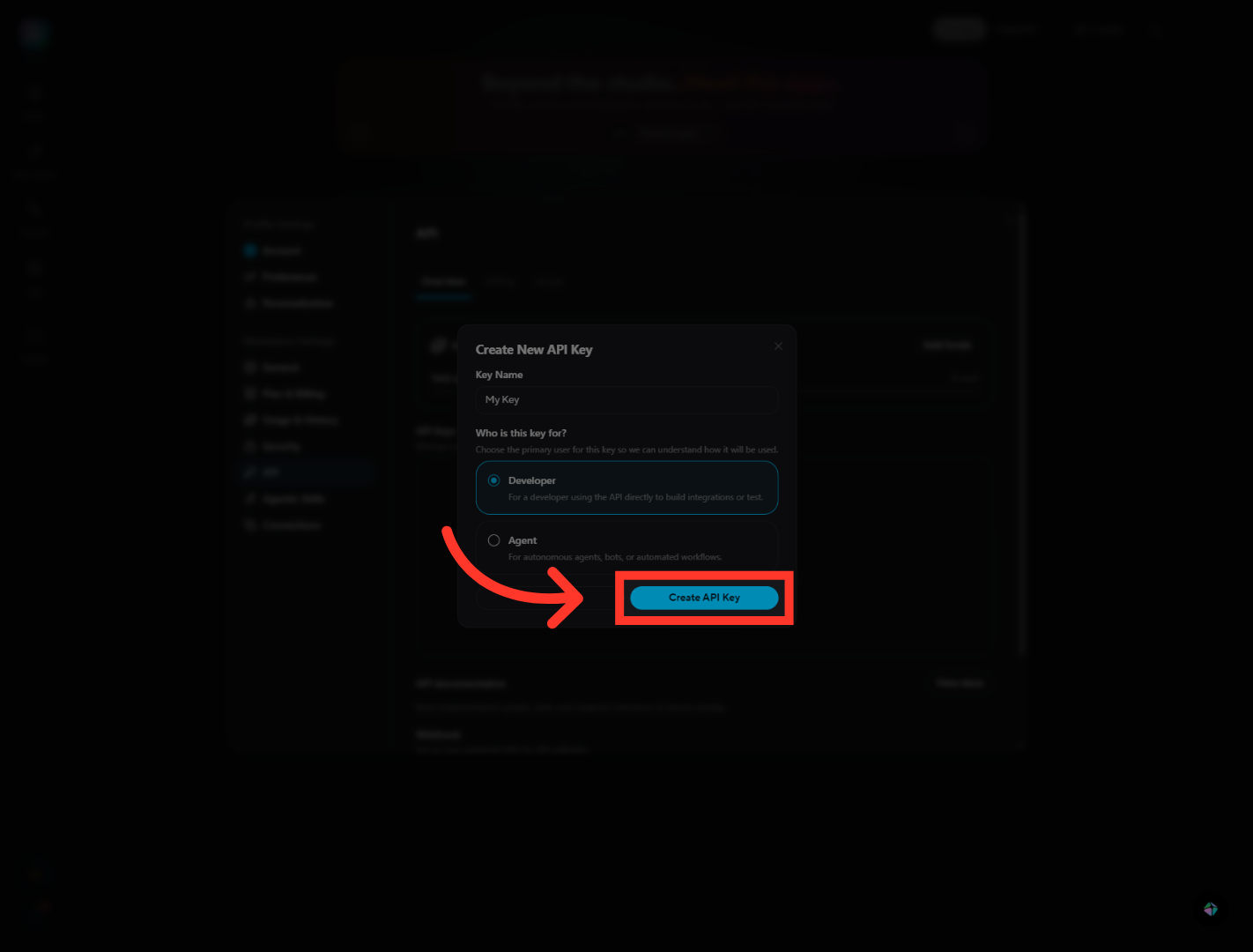 Create API Key