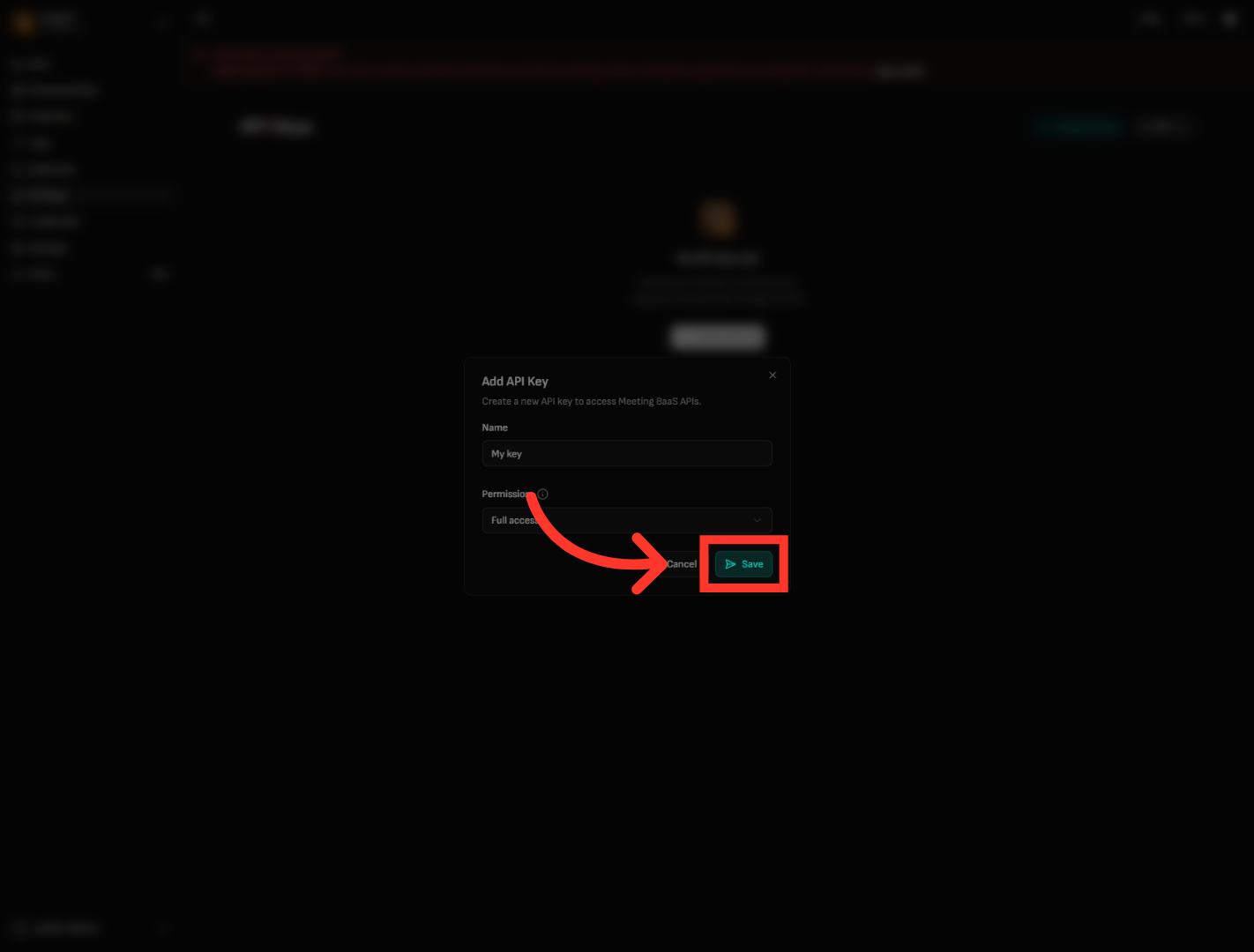 Save API Key Configuration
