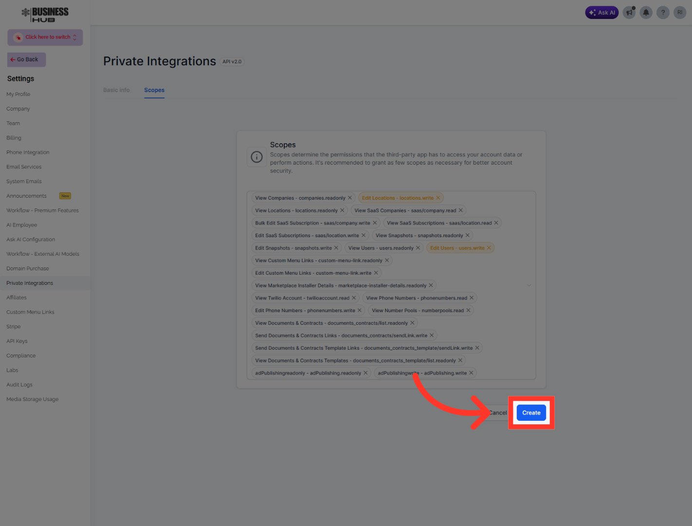 Create Integration