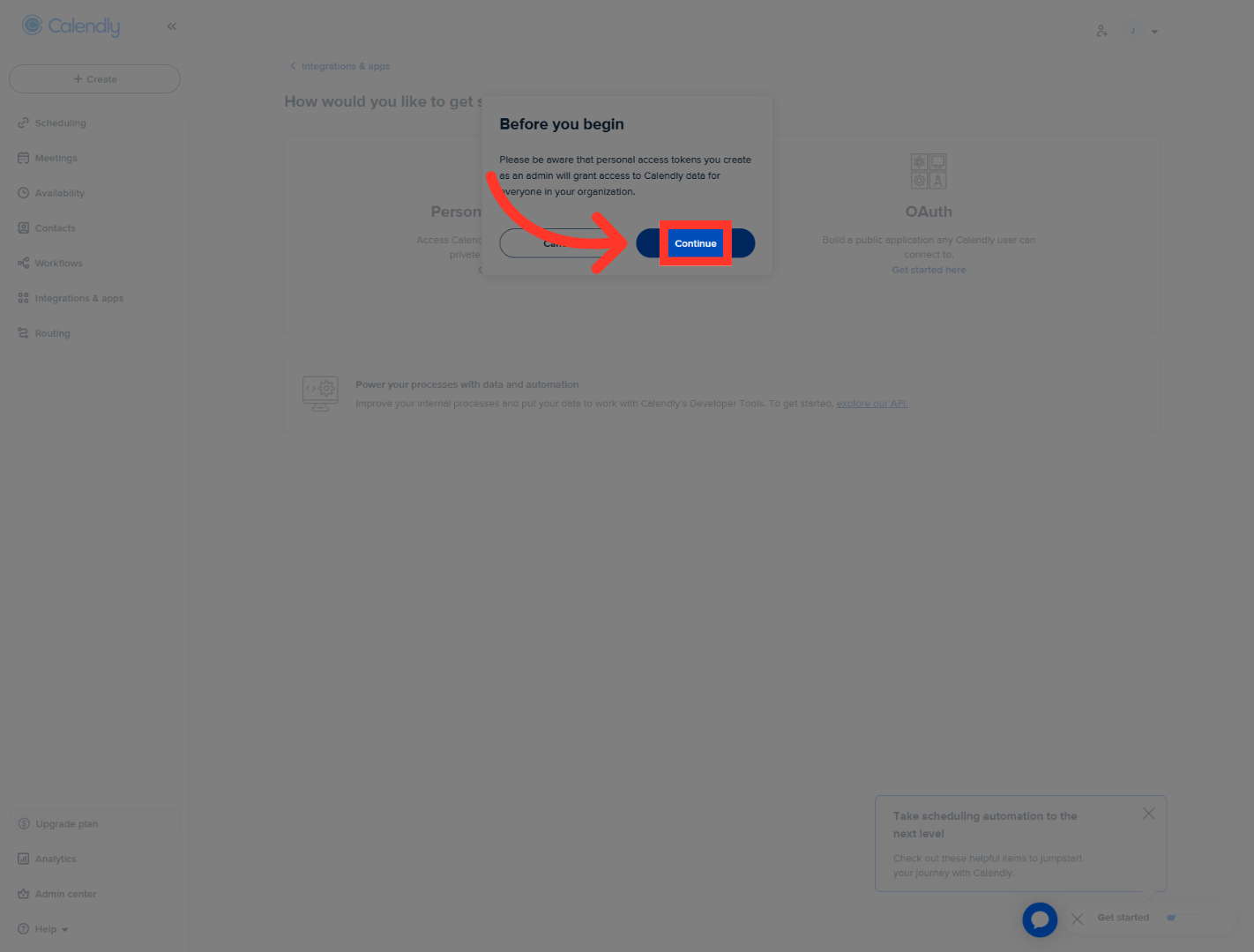 Proceed to Token Setup