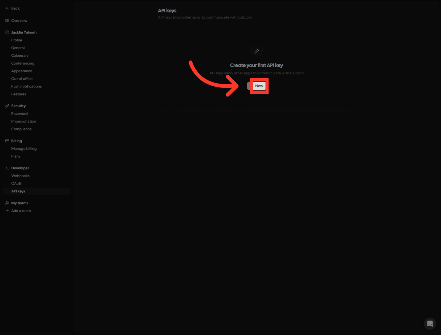 Initiate New API Key Creation