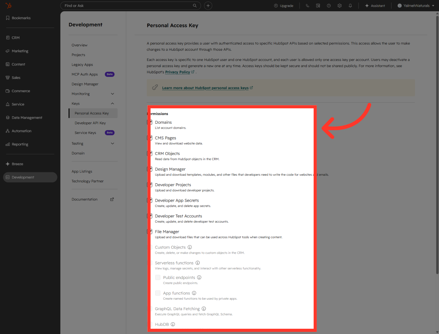 Initiate Access Key Setup