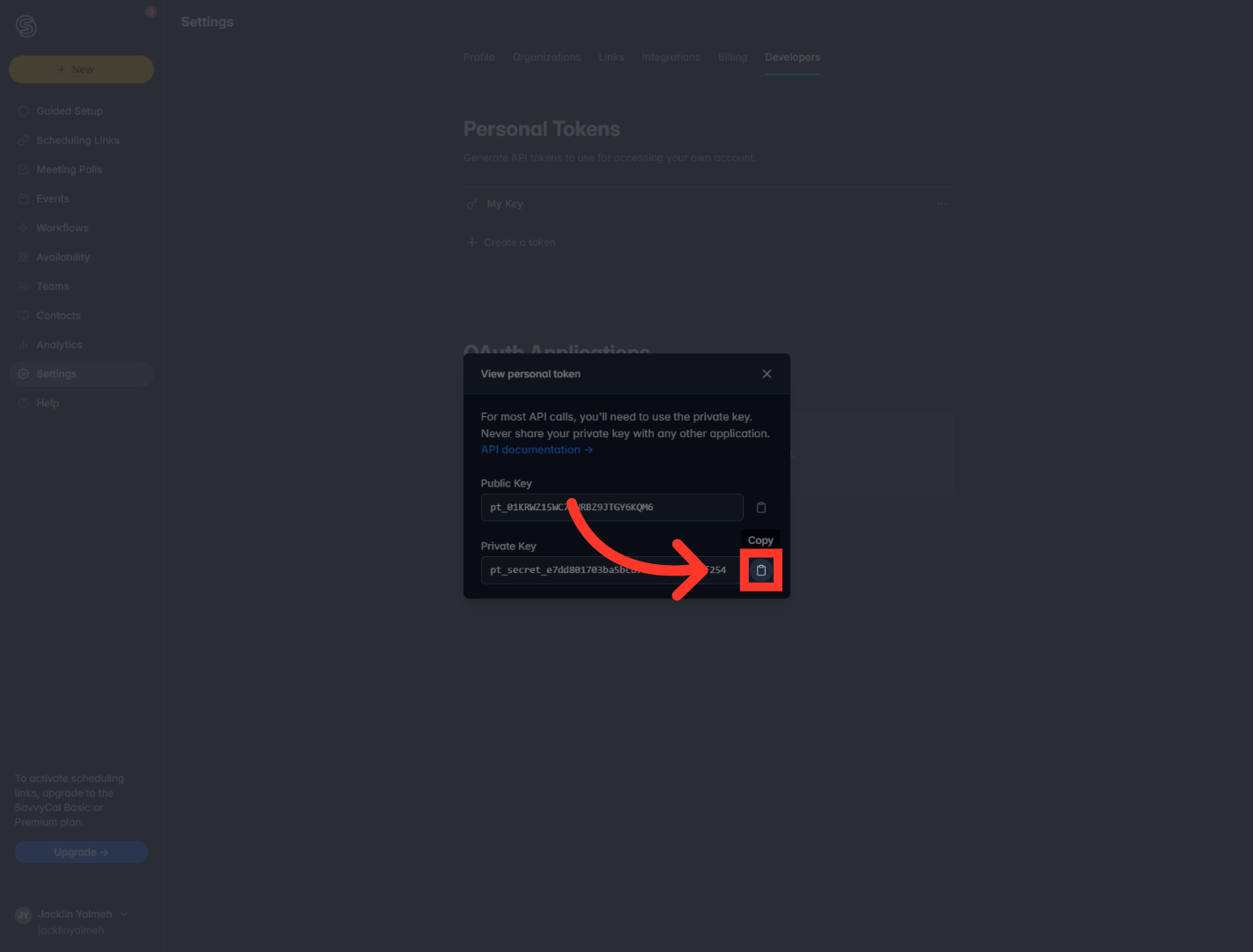 Copy Token for Use