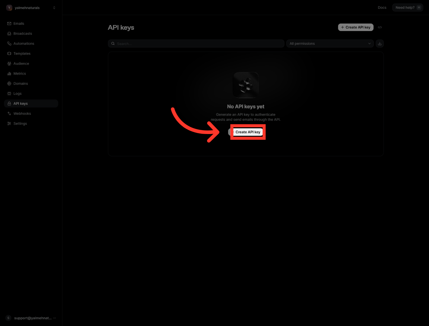 Initiate API Key Creation