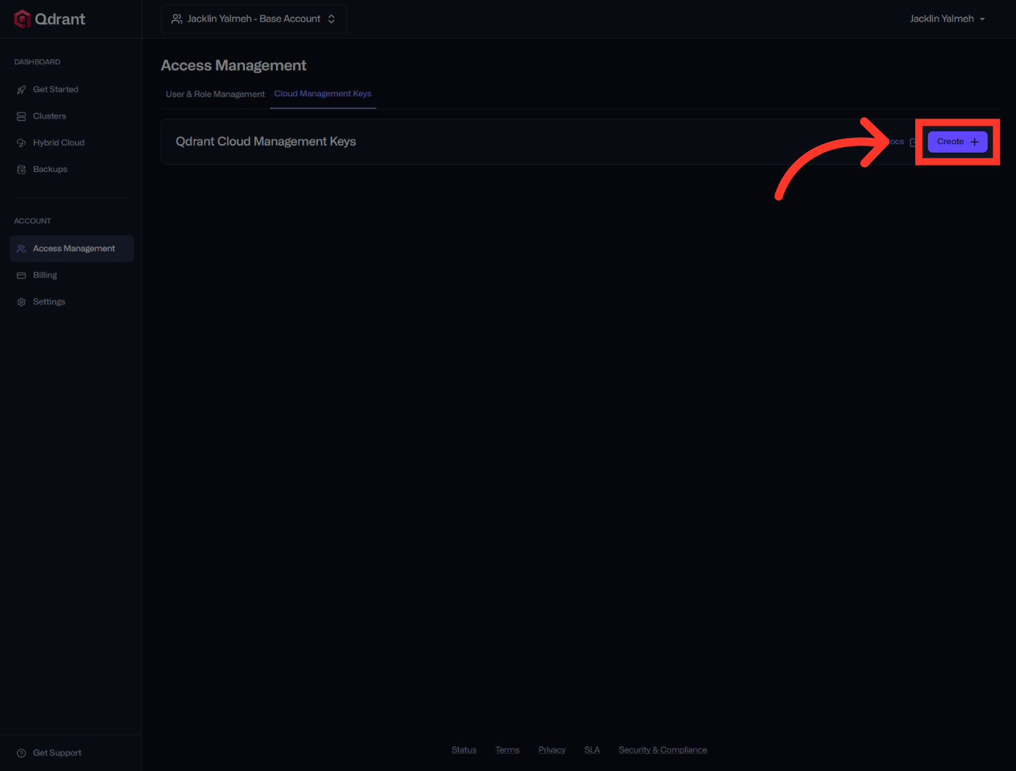 Create New Access Key