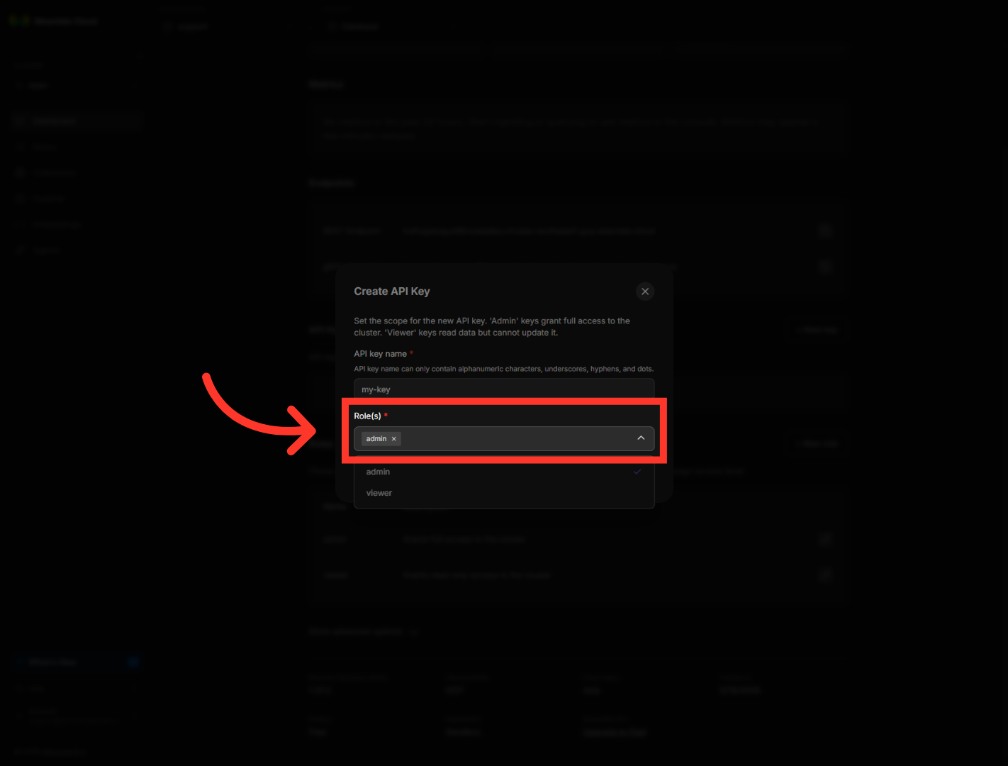 Select Roles For Key