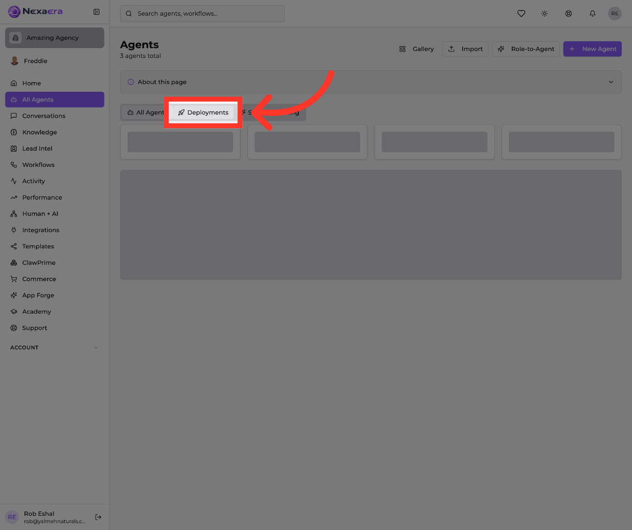 Open Deployments Section