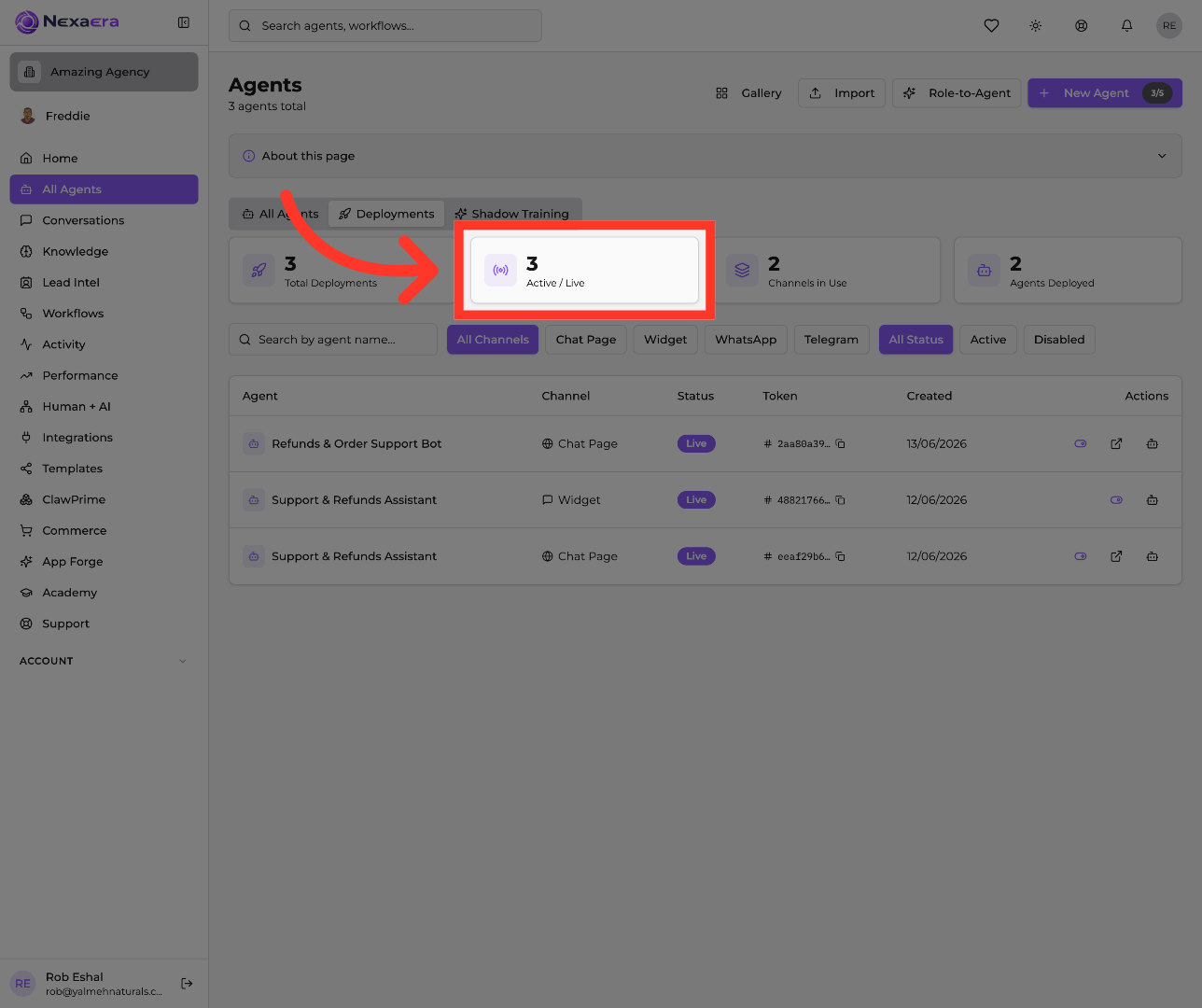 Filter Active or Live Deployments