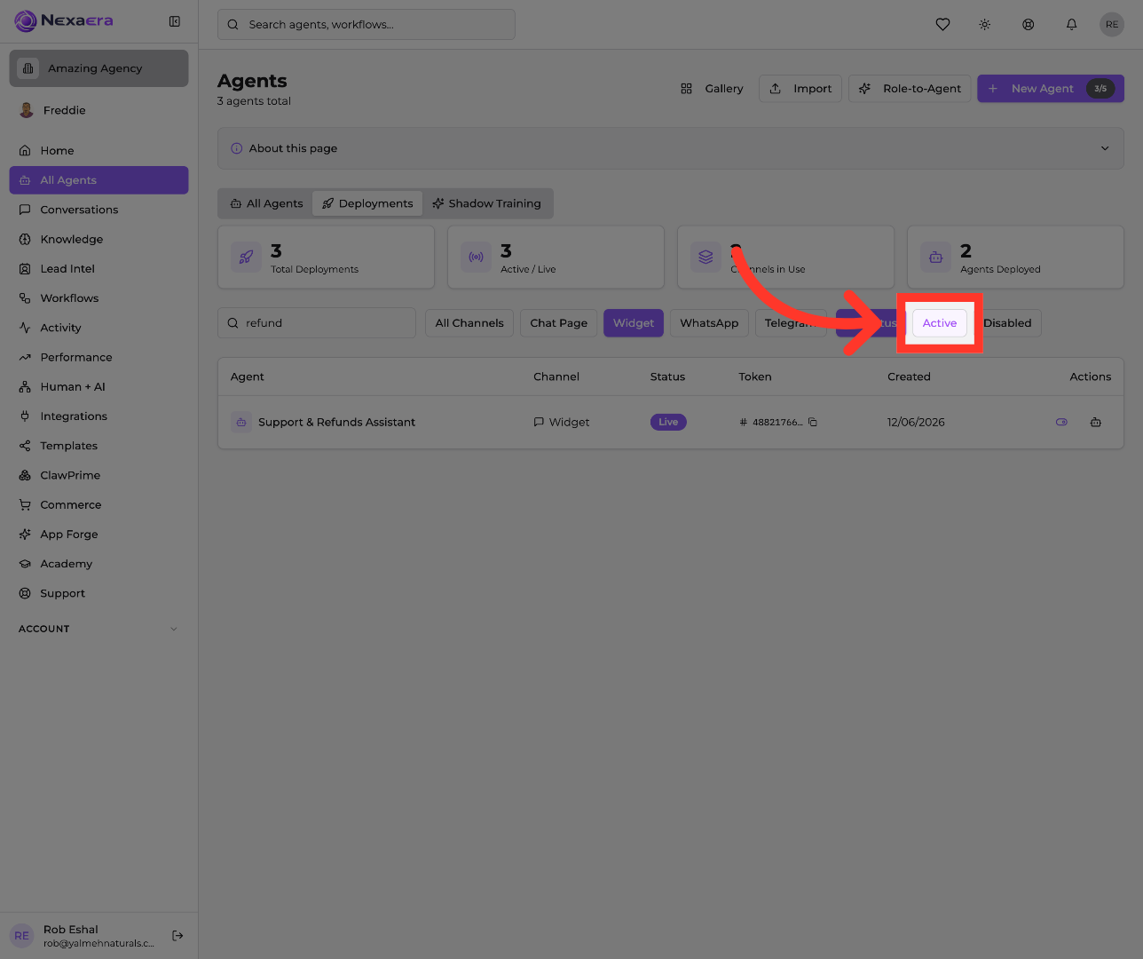 View Active Channel Status