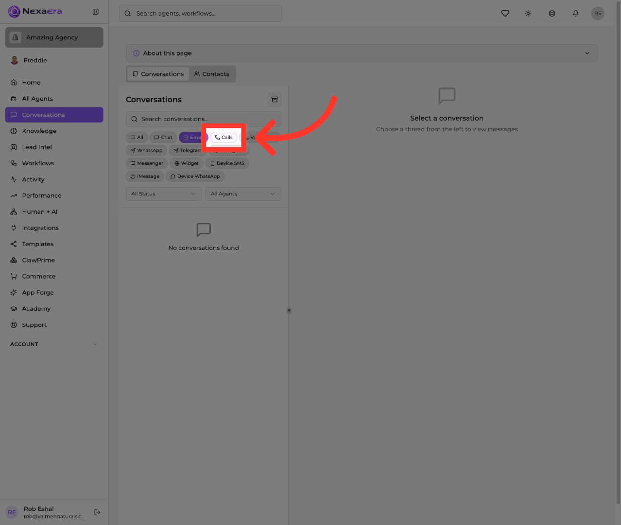 Filter by Call Conversations