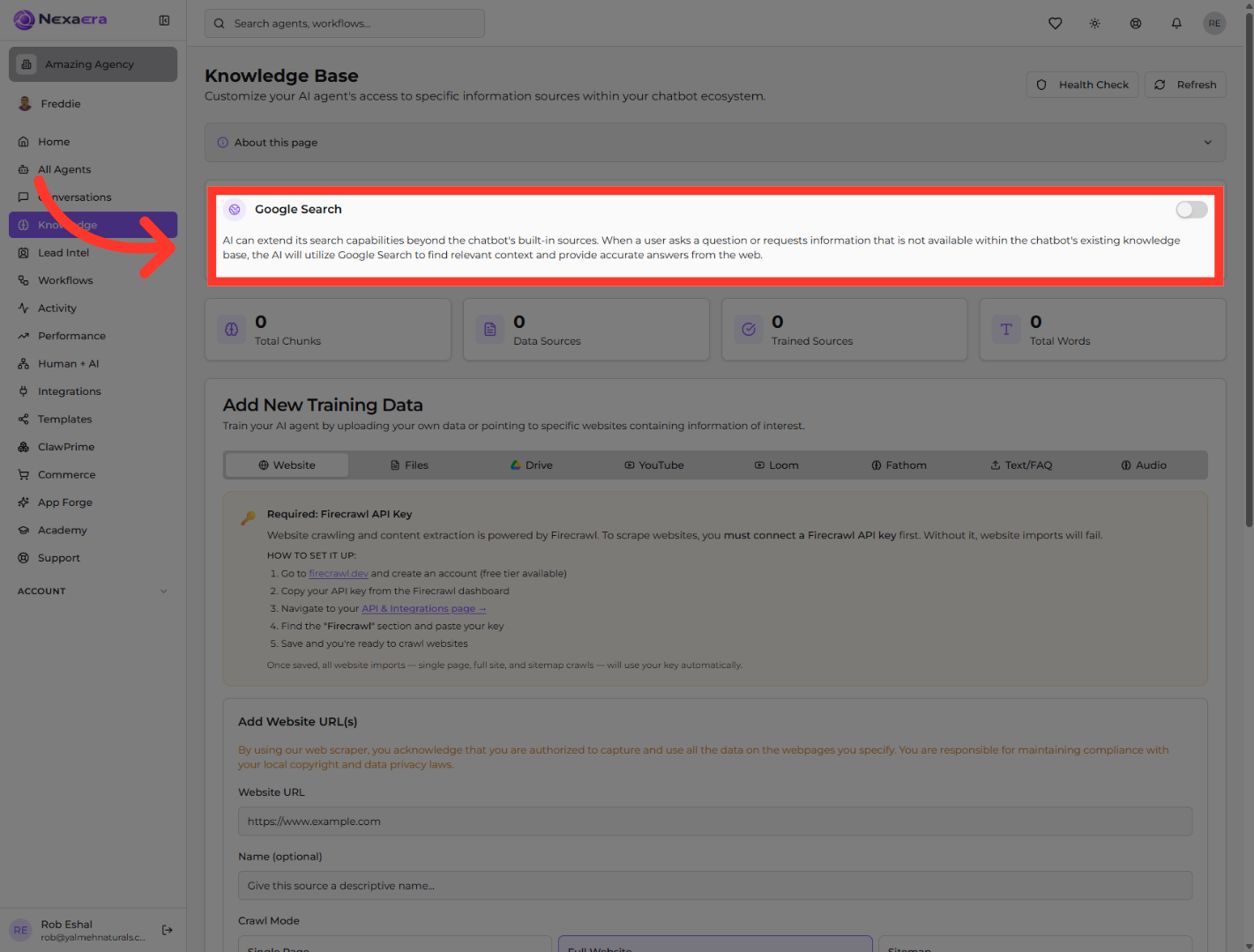 Open AI Search Feature Details