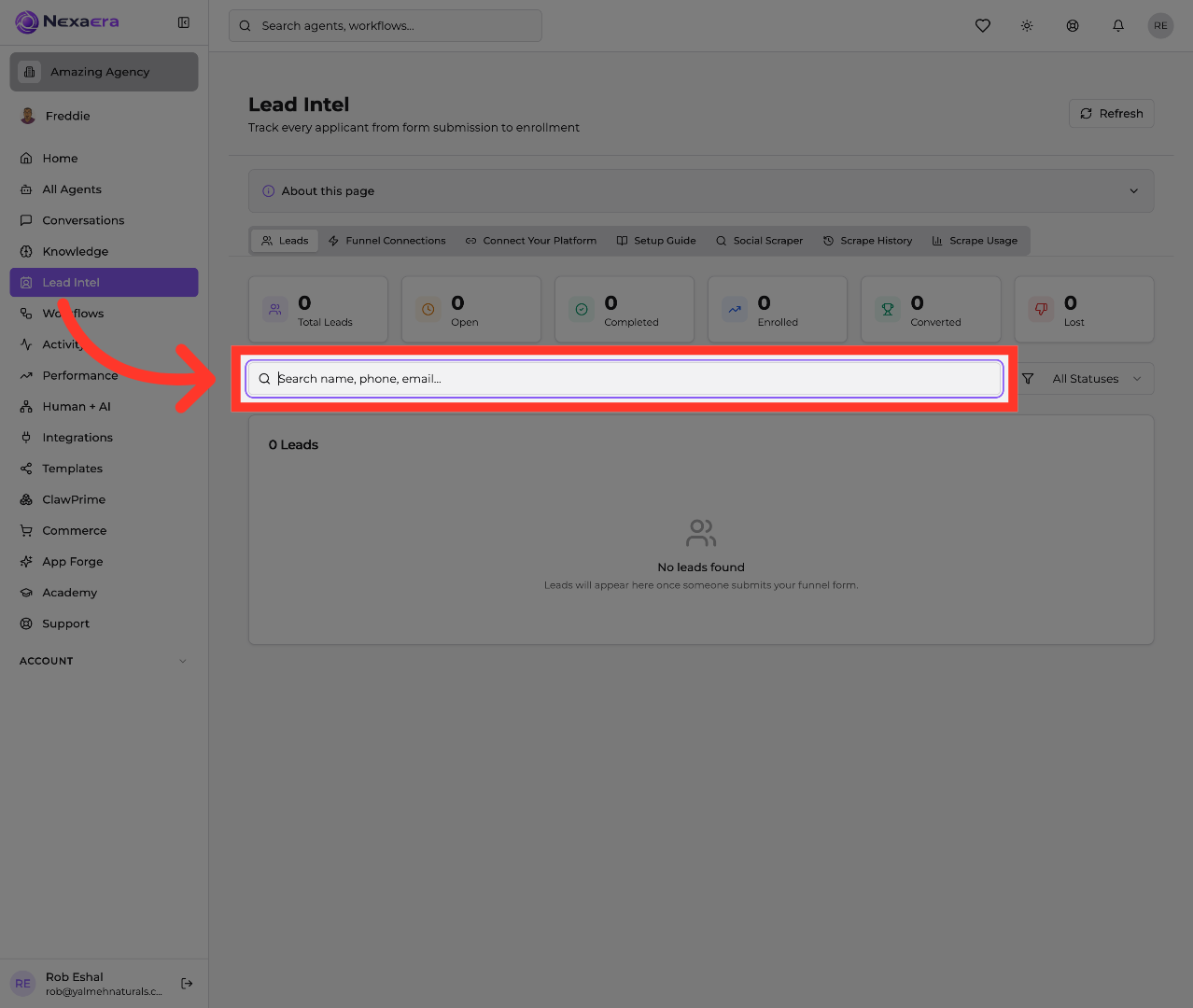 Search Leads by Details