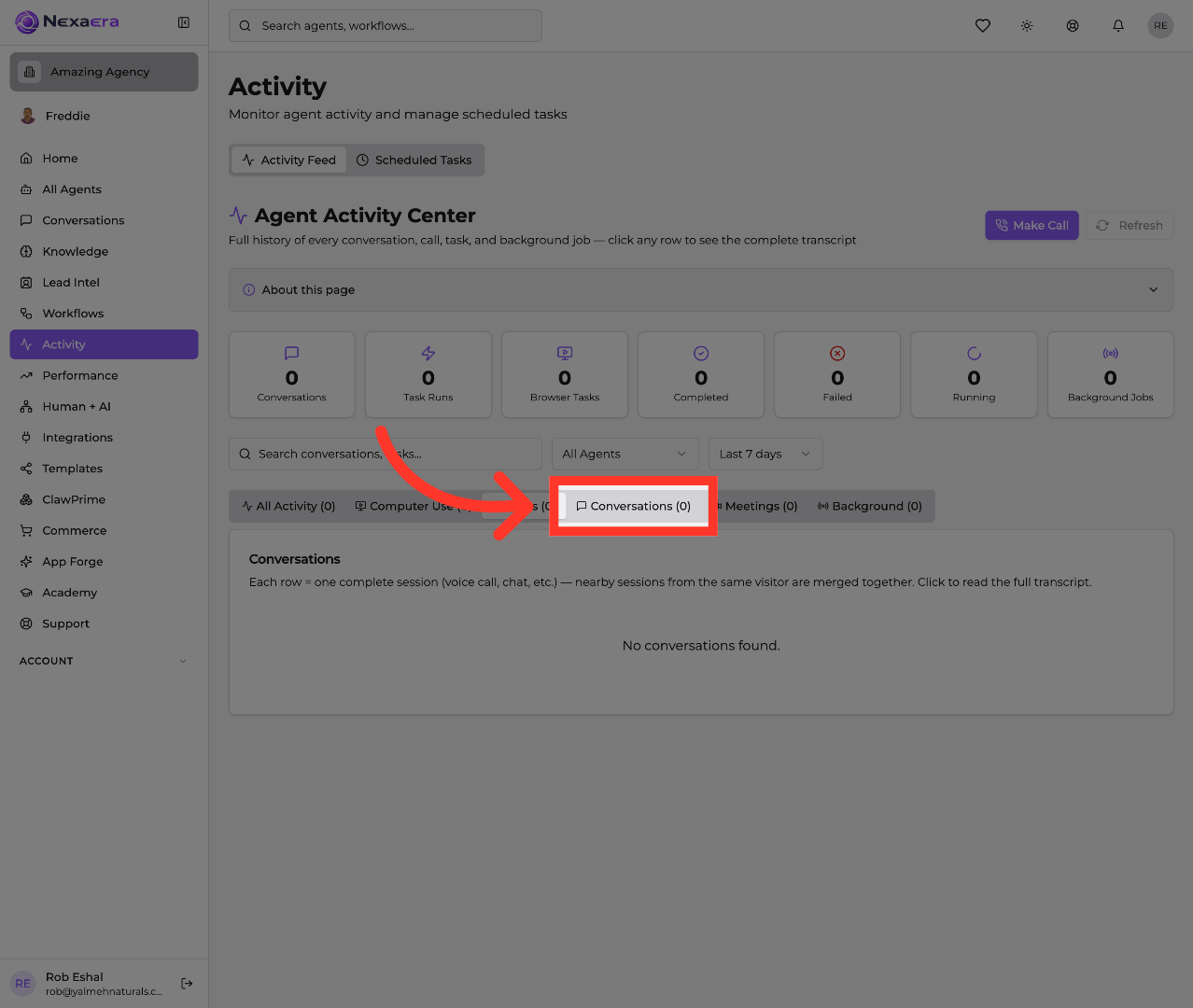 View Conversations Section