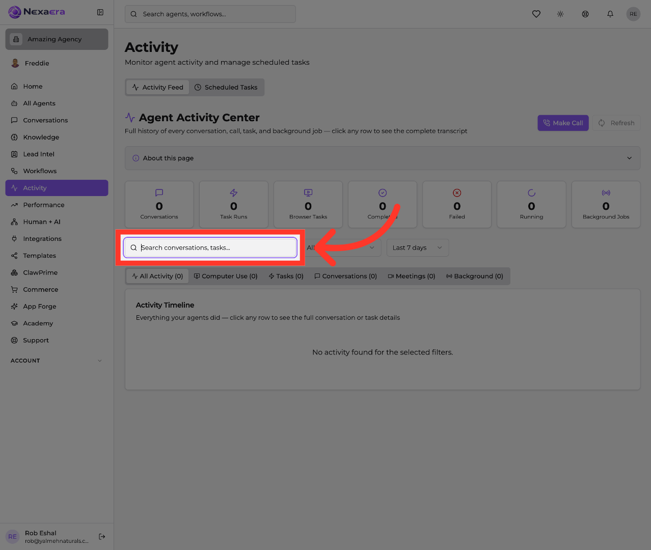 Activate Search Field