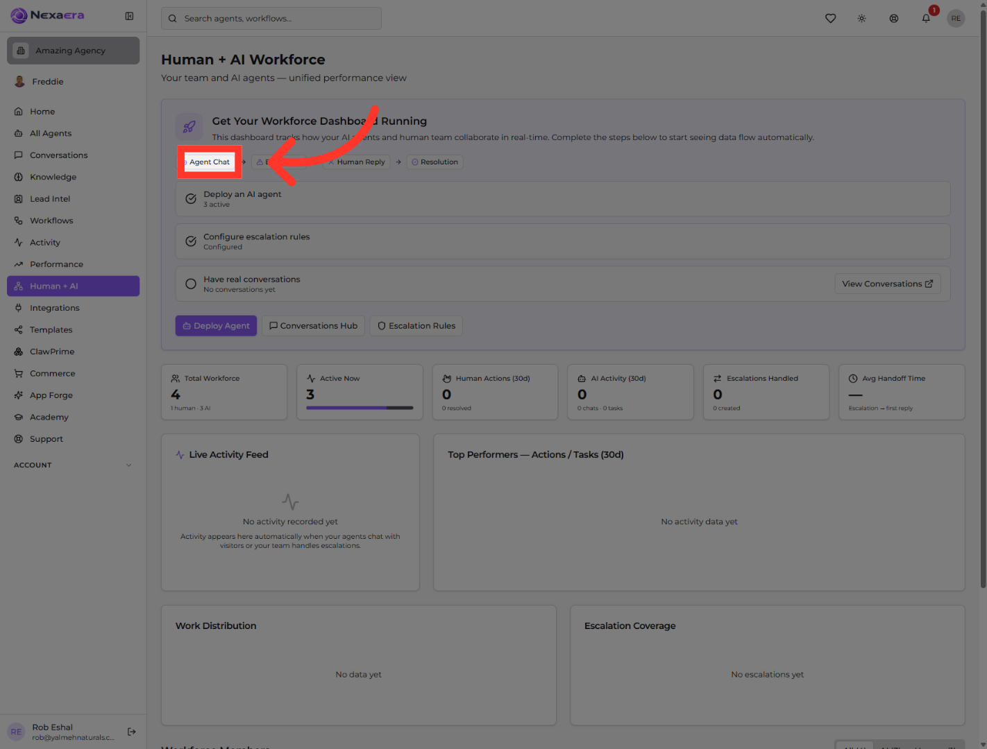 Open Agent Chat Interface