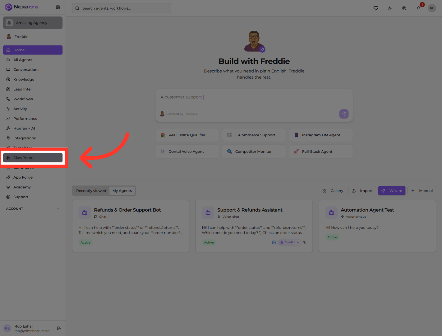 Access ClawPrime Dashboard