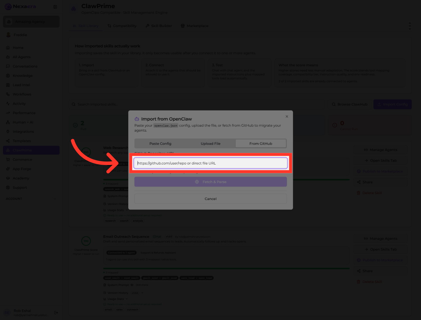 Enter GitHub URL