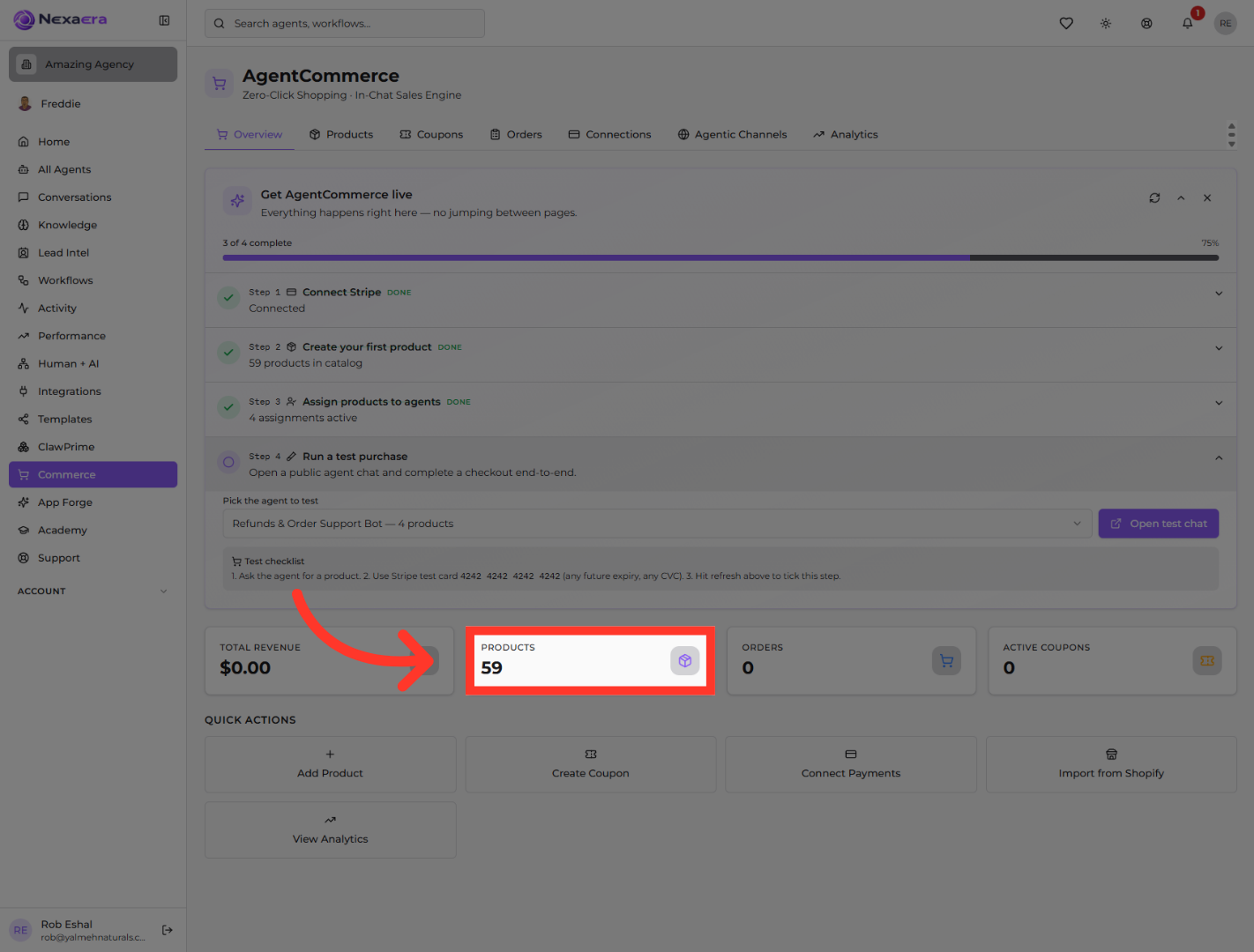 Access Products Section