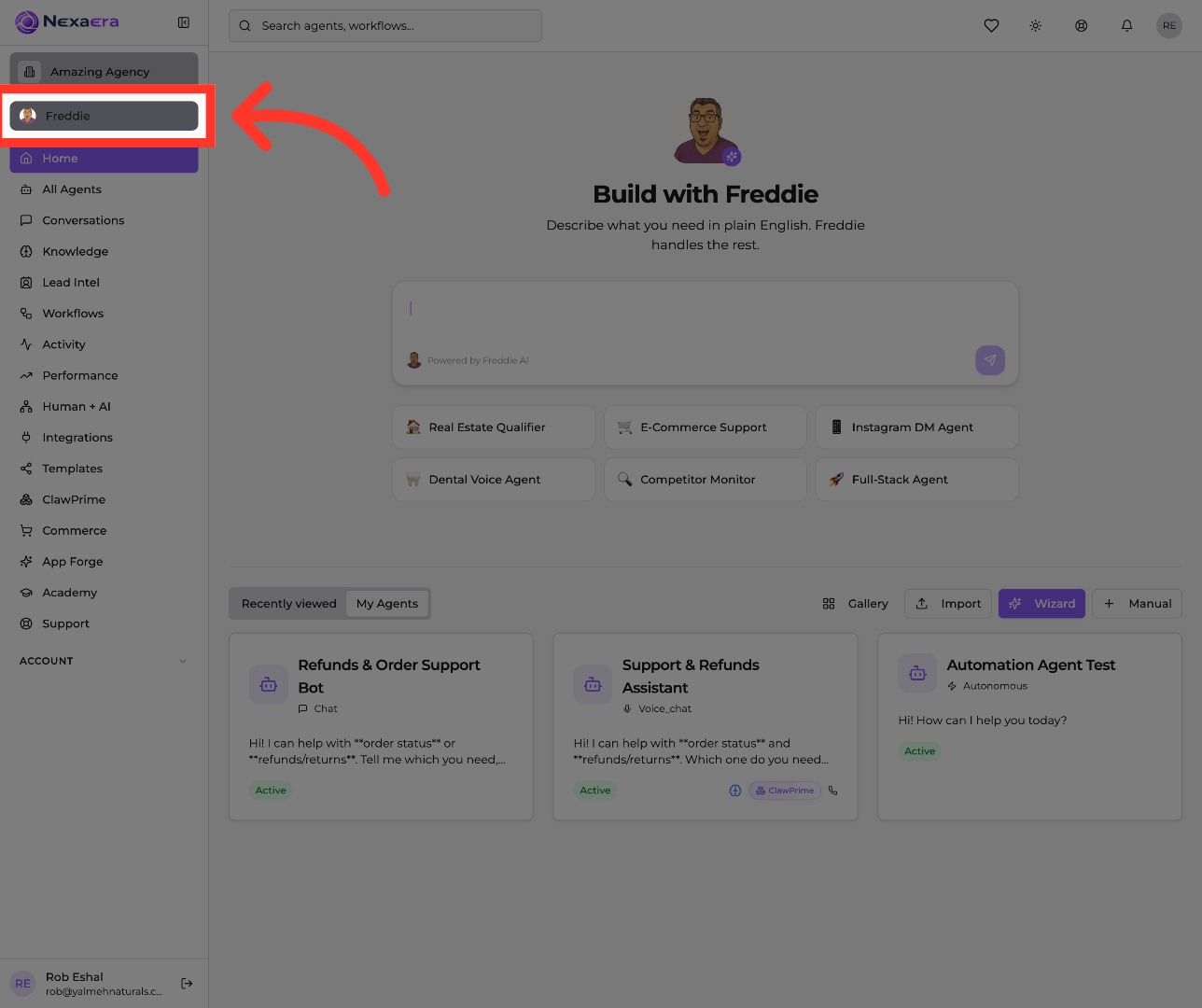 Access Freddie Profile