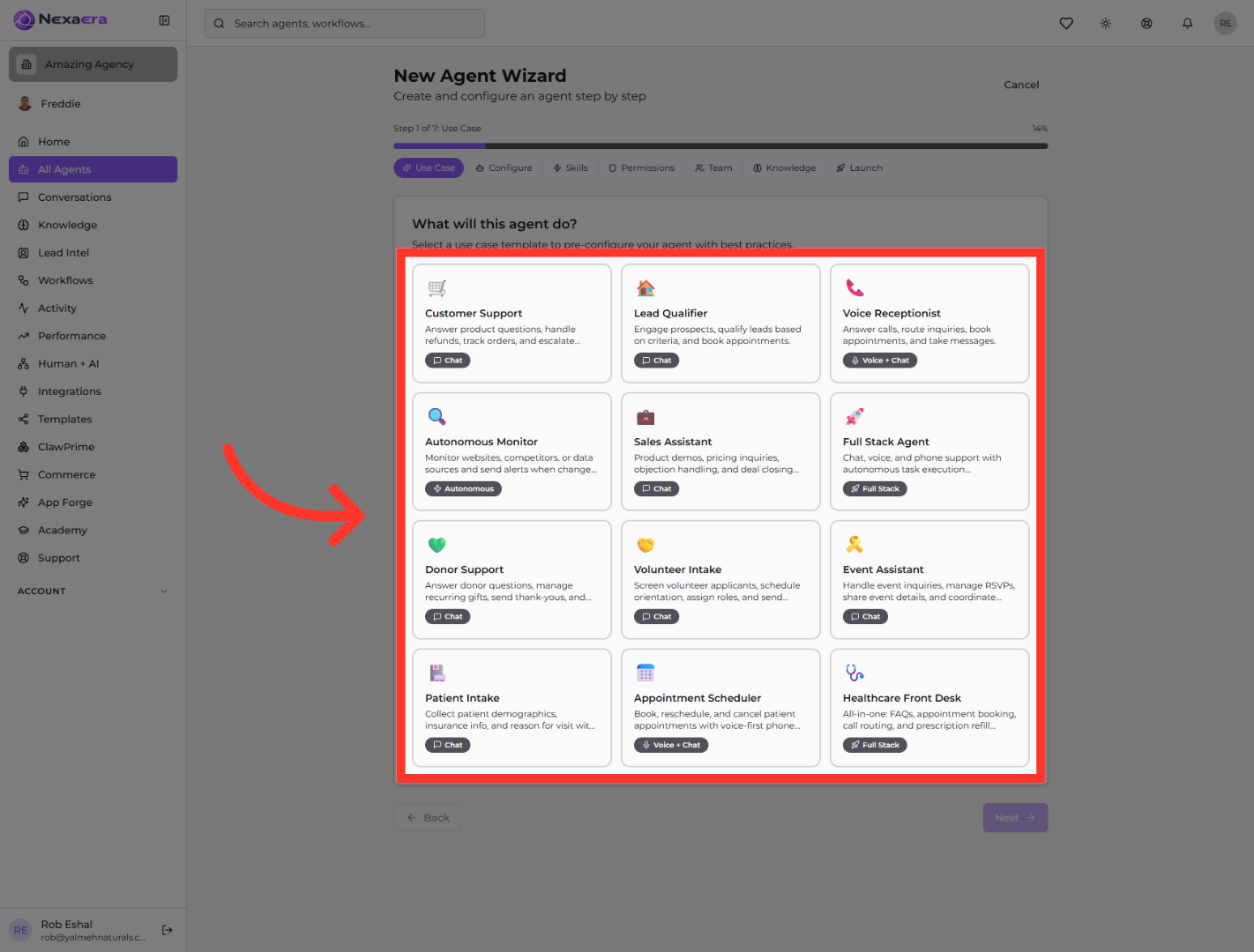 Select Customer Support Role