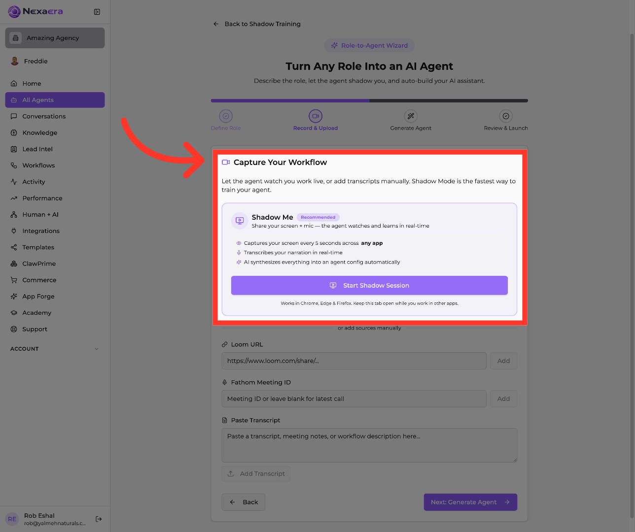 Start Shadow Session