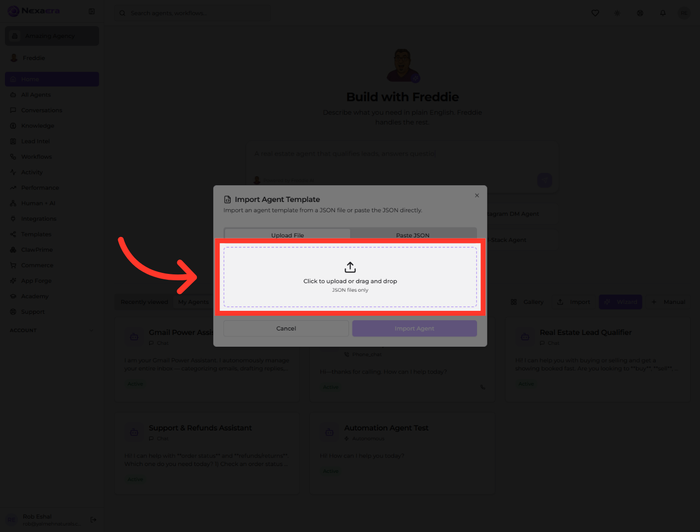 Initiate JSON File Upload