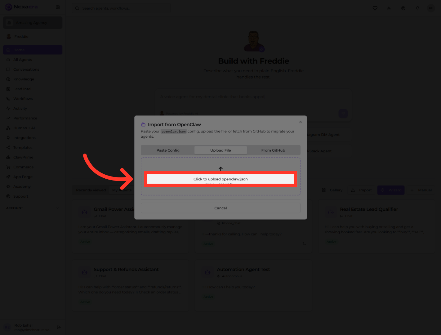 Select OpenClaw JSON File
