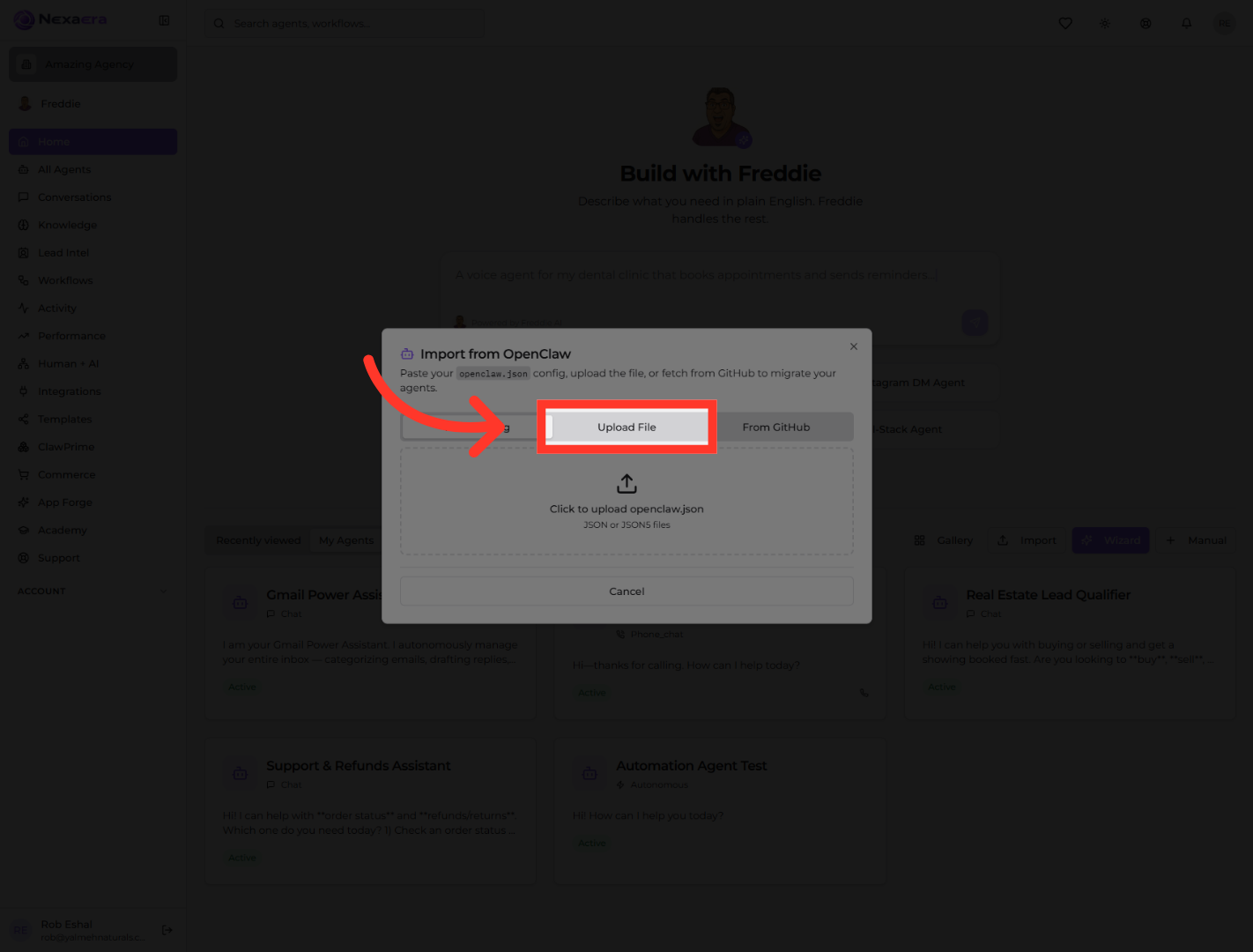 Upload JSON File