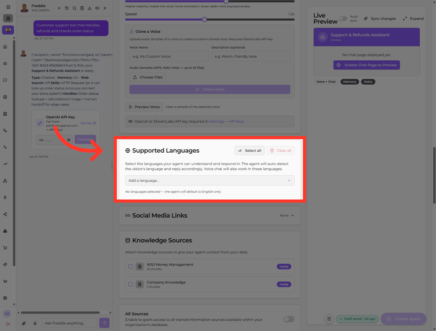 Open Language Selection