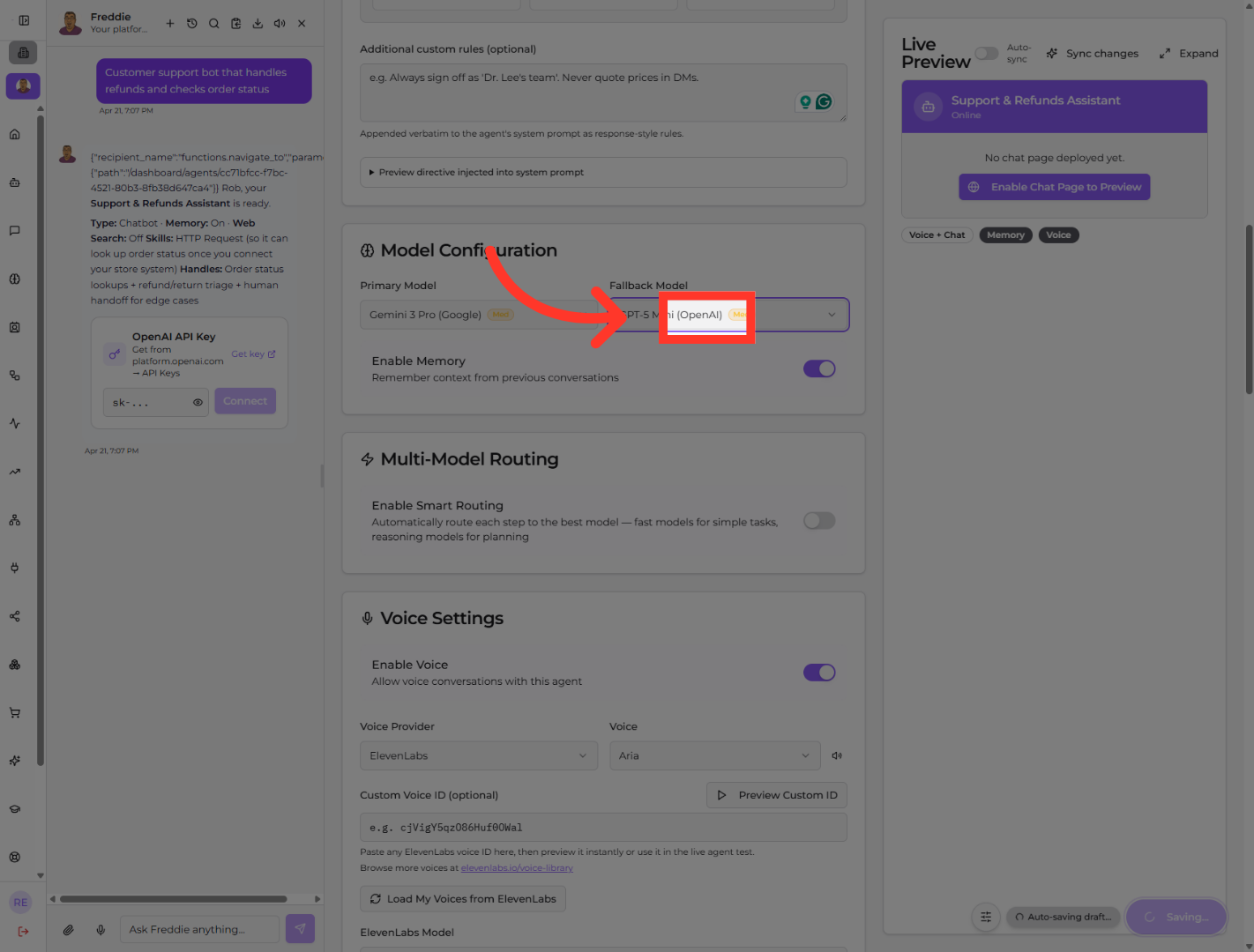 Review Agent Configuration