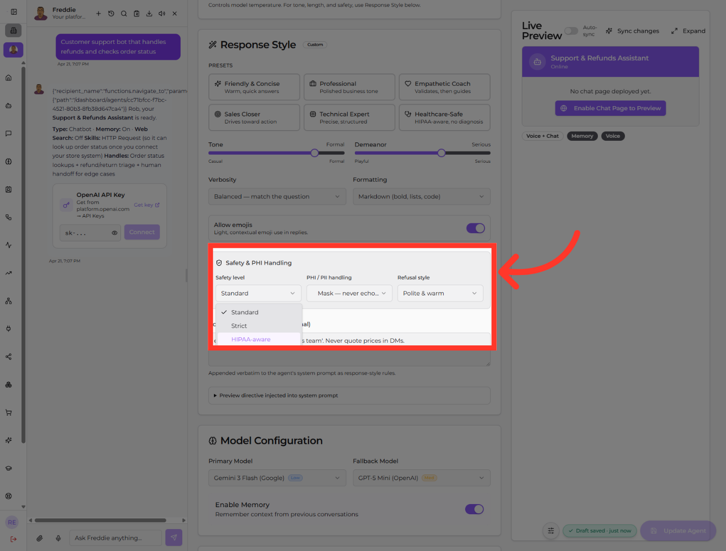 Enable HIPAA Compliance